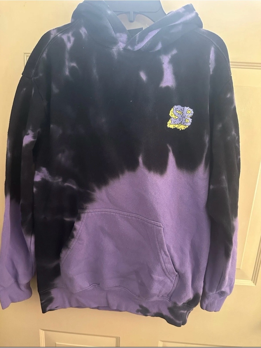 H&M Purple & Black Tie-Dye Pullover Hoodie - Men